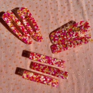 Colorful Confetti Hair Clips